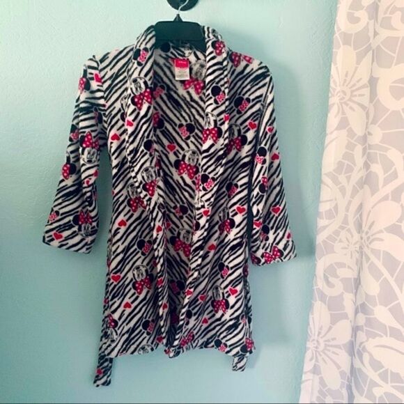 Disney Minnie Mouse Fuzzy Robe Size M/M 7/8 - Picture 6 of 12